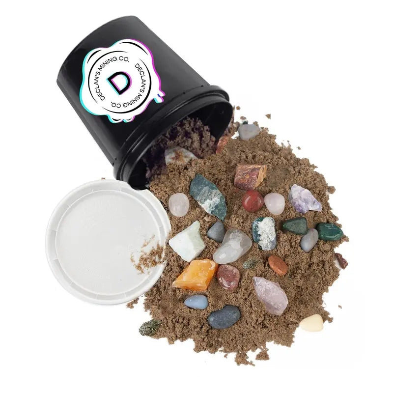 Declan’S Quart Mix Bucket - Raw Crystals + Tumbled Crystals + Confetti Sand