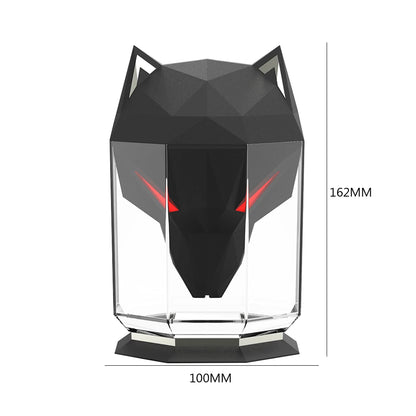 Desktop War Wolf Air Humidifier Electric Essential Oil Diffuser Large Capacity with LED Light USB Rechargeable for Home Bedroom