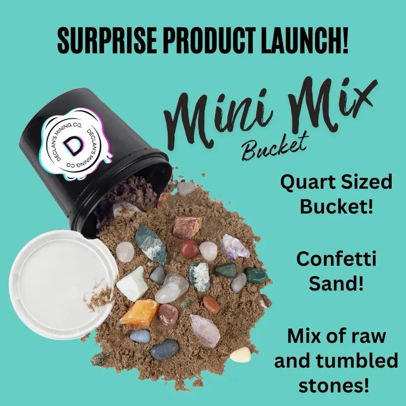 Declan’S Quart Mix Bucket - Raw Crystals + Tumbled Crystals + Confetti Sand