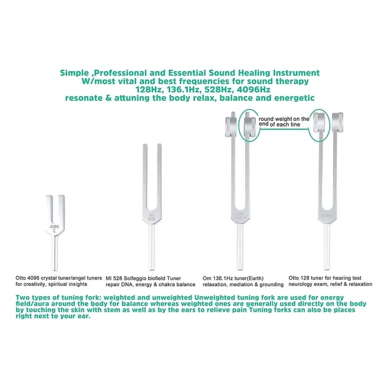 Tuning Fork 528 HZ Tuner with Mallet Set for DNA Repair Healing Nervous System Testing Tuning Fork Health Care Spiritual Accessories Bad Energy