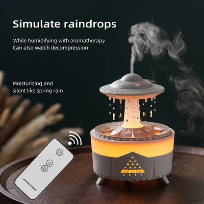 UFO Raindrop Humidifier Water Drop Air Humidifier USB Aromatherapy Essential Oils Aroma Air Diffuser Household Mist Maker