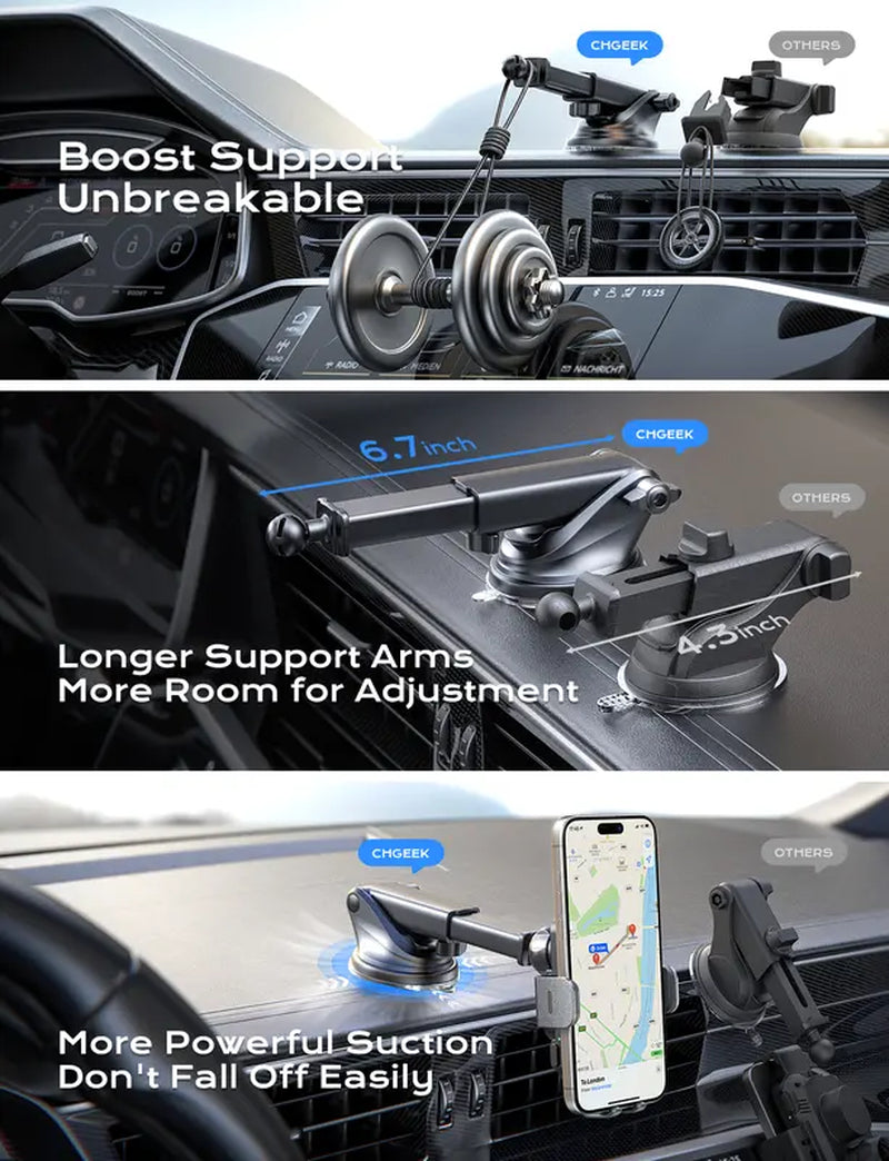 Tiktok Shop Wireless Car Charger, Car Accessories Chgeek 15W Fast Auto Clamping Car Charger Phone Holder Fit for Iphone 15 14 13 12 11 Pro Max, Samsung Galaxy S24 S23 S22 S21, Etc Smartphone Cellphone Charging Mobile Electronic