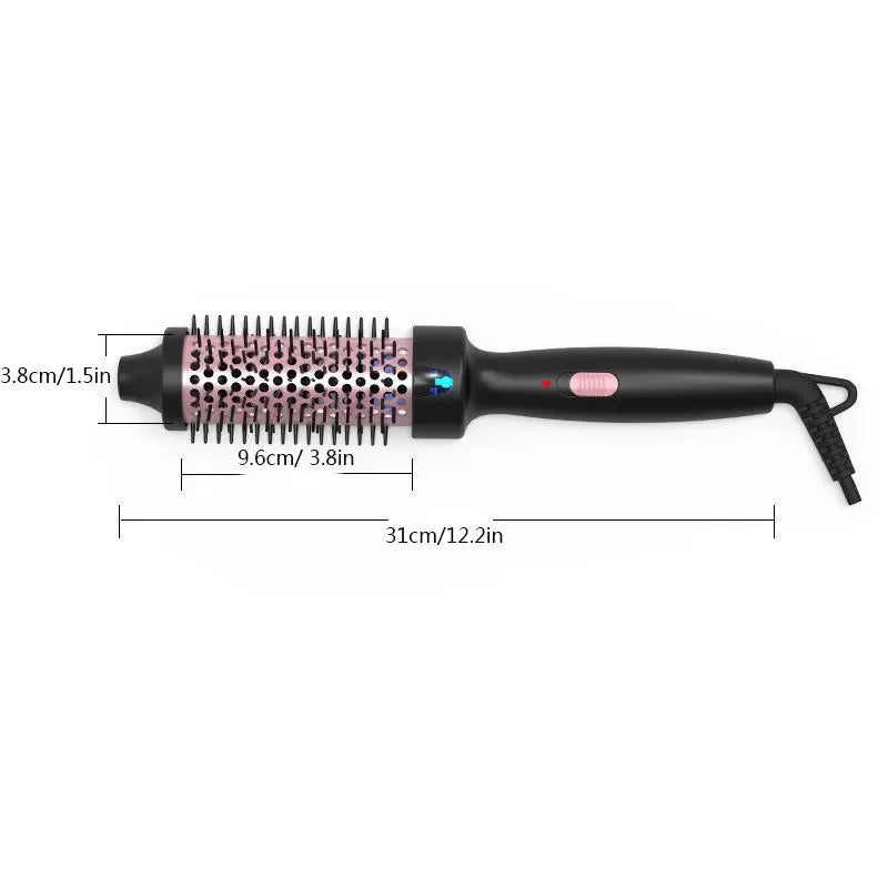 Wavy Thermal Brush, Hot Hair Brush, Blowout Dryer Brush Ionic Heated round Brush for Natural Curls Dual Voltage Thermal round Brush, Easy to Use Hair Styling Tool for Women & Girls