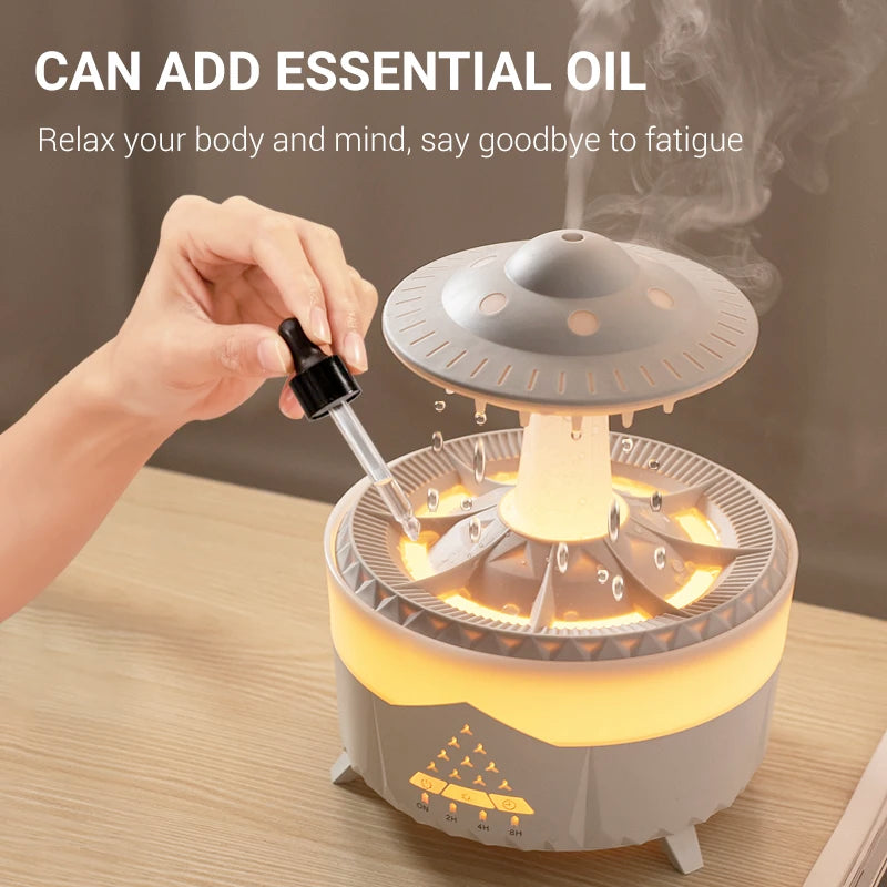 UFO Raindrop Humidifier Water Drop Air Humidifier USB Aromatherapy Essential Oils Aroma Air Diffuser Household Mist Maker