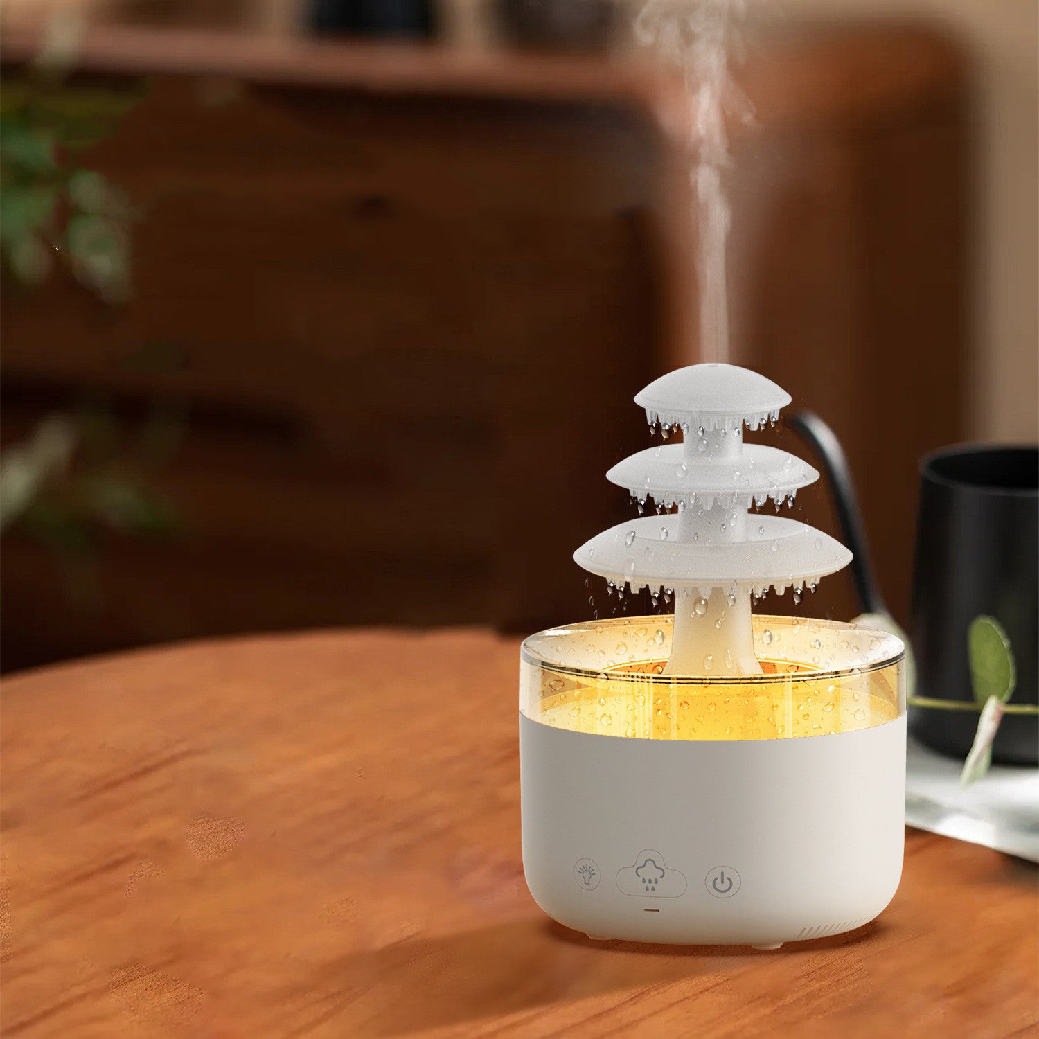 New Cloud Rain Air Humidifier Essential Oil Aromatherapy Diffuser USB Mute Mist Air Humidifier with Colorful Light