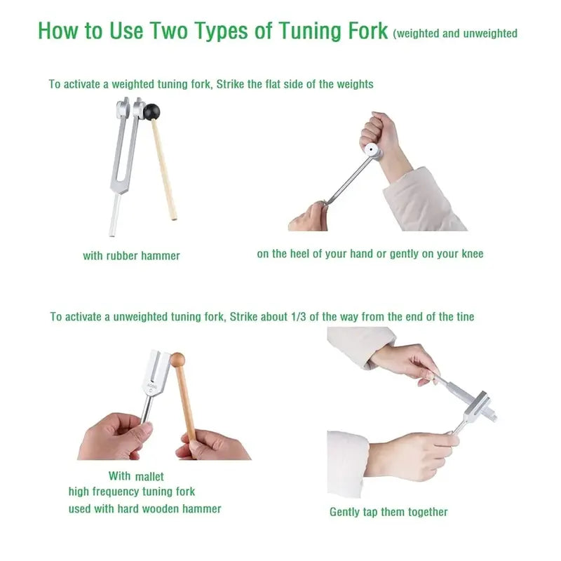 Tuning Fork 528 HZ Tuner with Mallet Set for DNA Repair Healing Nervous System Testing Tuning Fork Health Care Spiritual Accessories Bad Energy