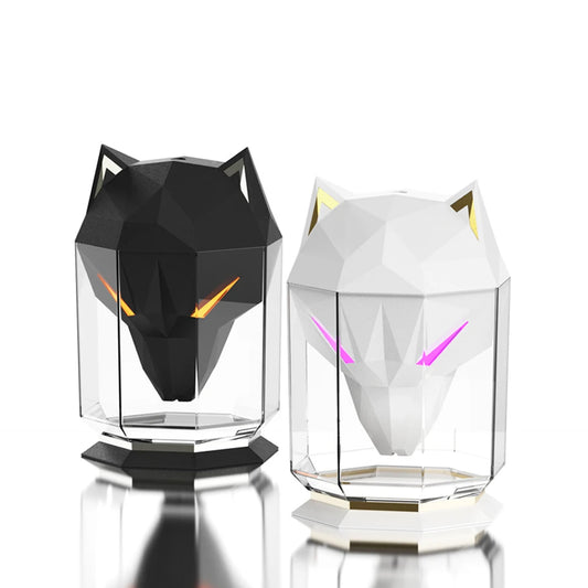 Desktop War Wolf Air Humidifier Electric Essential Oil Diffuser Large Capacity with LED Light USB Rechargeable for Home Bedroom