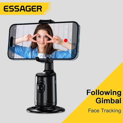 Essager Auto Face Tracking Tripod 360°Rotation AI Smart Shooting Phone Holder for Live Vlog Streaming Video Selfie Stick Gimbal